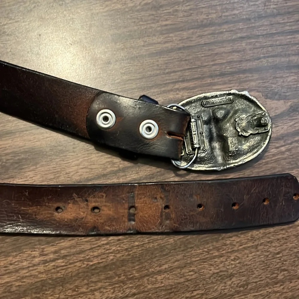 VINTAGE Mechanic Belt Buckle Leather Great American Buckle Company